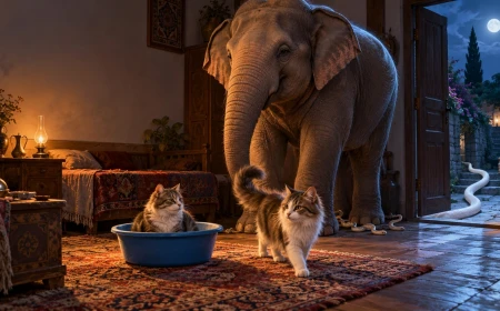 Traum von Elefant, Katzen und Schlange im eigenen Haus ausführlich deuten